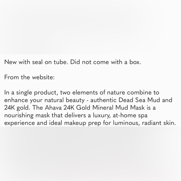 Ahava 24K gold mineral mud mask. Brand new, sealed full size - Picture 4 of 6